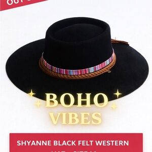 Shyanne Black Hat with Colorful Band